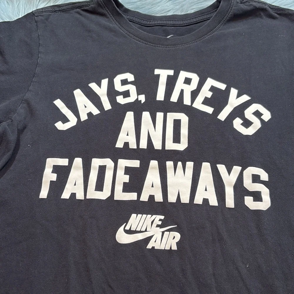 Nike Air Jays, Treys, and Fadeaways Black White Short Sleeve Tee sz S